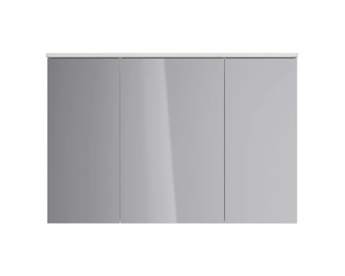 Шкаф зеркальный Lemark ZENON 120х80 см 3-х дверный, с козырьком-подсветкой, с розеткой, цвет корпуса