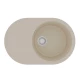 Кухонная мойка Lemark LACHA 760 врезная овальная с крылом из кварцгранита, Бежевый
