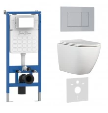 Комплект 3в1 IBERICA BLANCA инсталляция SILENCIO, унитаз BILBAO ALTO белый, кнопка смыва ESTI-S хром матовый (IB001.BLA.231.853)