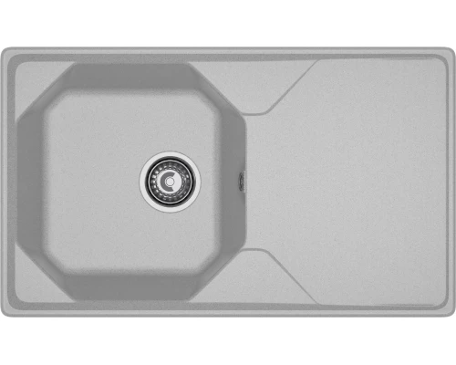 GRANFEST Мойка композит UNIQUE, GF-U-840L, чаш+кр 840*500, серый