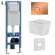 Комплект 3в1 IBERICA BLANCA инсталляция SILENCIO MINI, унитаз TOLEDO ALTO белый, кнопка смыва INOX-О розовое золото глянцевое (IB.001M.TLA.231.8171)