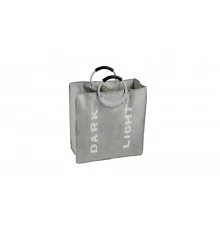 Корзина для белья с алюминиевыми ручками FX-1021, серая, 58 литров