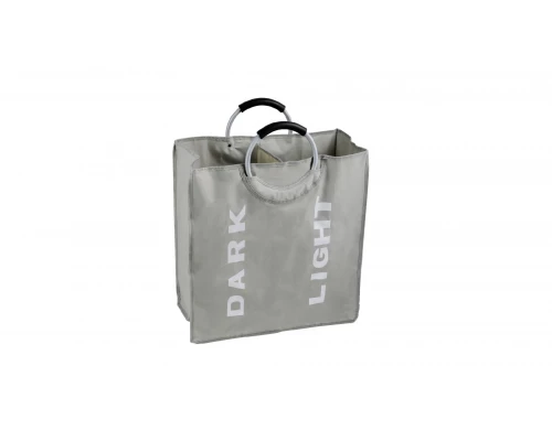 Корзина для белья с алюминиевыми ручками FX-1021, серая, 58 литров