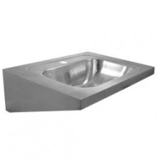 Раковина из нержавеющей стали настенная  прямоугольная  с отверстияем от перелива 200х610х460 мм, шт