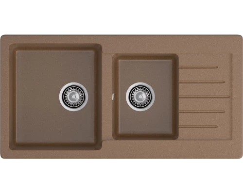 GRANFEST Мойка композит PRACTIK GF-P--980KL  2 чаши с  крылом 980*510 мм  терракот  арт.GF-