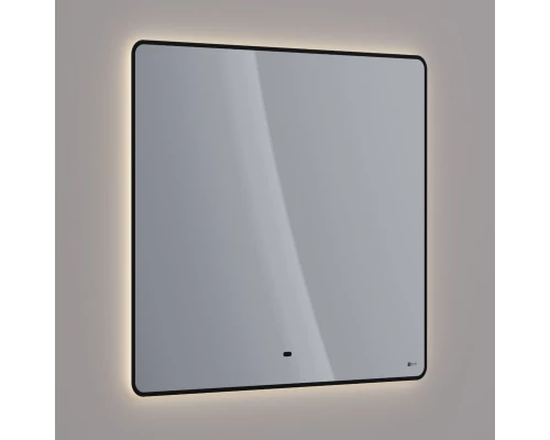 Зеркало Lemark MIOBLACK 90х80 см с интерьерной подсветкой, с подогревом