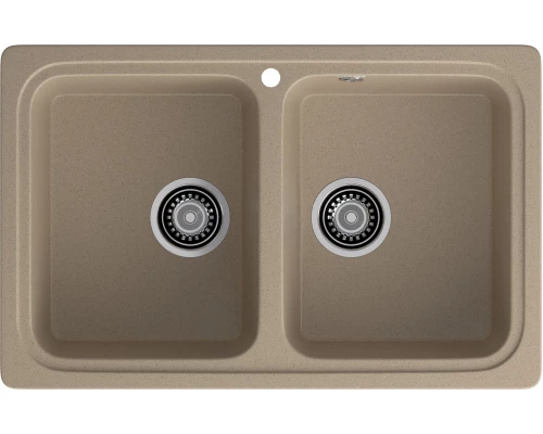 GRANFEST Мойка композит STANDART GF-S--780K  2 чаши 780*510 мм  песочный арт.GF-