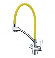 Comfort Смеситель для кухни, гиб.излив 210мм фильтр.воды, р/ОД, хром/желтый, LM, LM3070C-Yellow