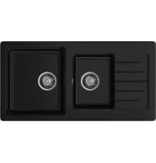 GRANFEST Мойка композит PRACTIK GF-P--980KL  2 чаши с  крылом 980*510 мм  черный  арт.GF-