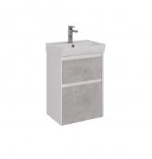 Тумба Lemark COMBI 50 см под 1 раковину, подвесная/напольная, 2 ящика, цвет фасада: Бетон, цвет корп