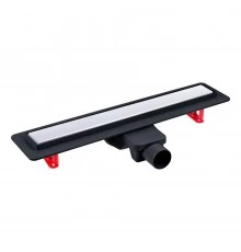 Желоб водосток напольный OPTIM Line 500, решетка нержавеющая сталь, хром глянец, S-сифон D50 H60 гор