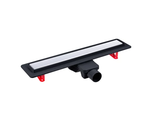 Желоб водосток напольный OPTIM Line 800, решетка нержавеющая сталь, хром глянец, S-сифон D50 H60 гор