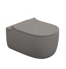 Унитаз подвесной EGO XL, микролифт, быстросъемное, серый матовый, BERGES