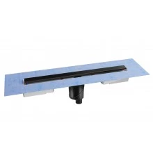 Желоб водосток напольный С1 NORMA 500 нержавеющая сталь, матовый черный, S-сифон D50/110 вертикальны