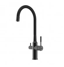 Expert Смеситель для кухни, с гибким изливом, с подключением к фильтру питьевой воды, черный