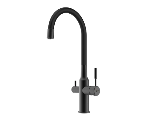 Expert Смеситель для кухни, с гибким изливом, с подключением к фильтру питьевой воды, черный
