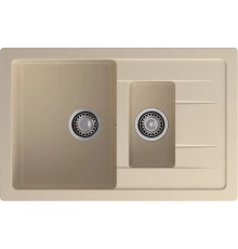 GRANFEST Мойка композит QUADRO GF-Q--775KL 1.5-чаш+крыло 775*500мм, кашемир