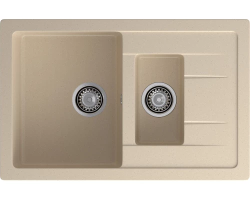 GRANFEST Мойка композит QUADRO GF-Q--775KL 1.5-чаш+крыло 775*500мм, кашемир