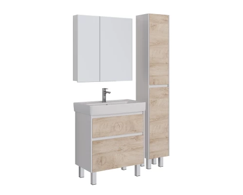 Тумба Lemark COMBI 100 см под 1 раковину, подвесная/напольная, 2 ящика, цвет фасада: Дуб кантри, цве