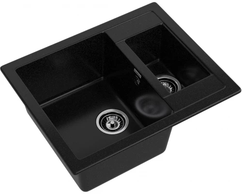 GRANFEST Мойка композит QUADRO GF-Q--610K 1.5-чаши. 610*500мм  черный арт.GF-