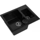 GRANFEST Мойка композит QUADRO GF-Q--610K 1.5-чаши. 610*500мм  черный арт.GF-