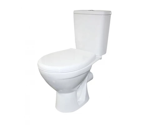 СОЛО ЛЮКС Унитаз компакт, горизонтальный выпуск, белый, 2-х режим. арм-ра, сид. soft-close ROSA