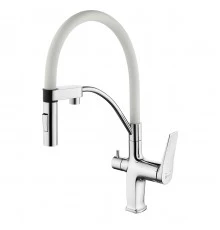Comfort Смеситель для кухни, гиб.излив 206мм фильтр.воды, р/ОД, хром/белый, LM, LM3074C-White