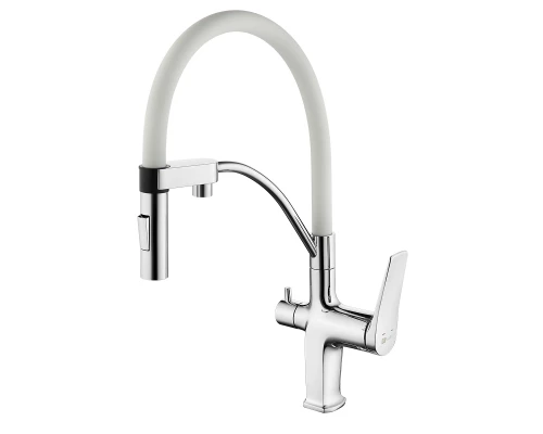 Comfort Смеситель для кухни, гиб.излив 206мм фильтр.воды, р/ОД, хром/белый, LM, LM3074C-White