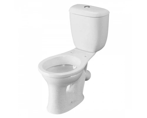 Унитаз-компакт Виктория косой выпуск, н/п., кноп. арматурой и сиденьем полипропилен, крап на белом S