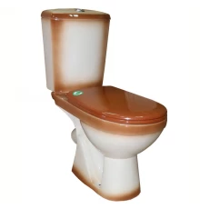КОМФОРТ Унитаз-компакт (КОМФОРТ+) с арматурой, сиденьем, креплением, коричневый ROSA