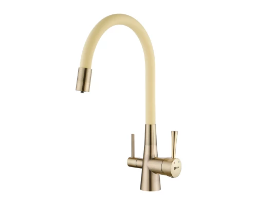 Comfort Смеситель для кухни, гиб.излив 228мм фильтр.воды, р/ОД, бронза/беже, LM, LM3075B-Beige