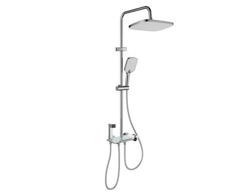 Душевая стойка PULSAR на 4 потребителя, с термостатом, хром, BERGES