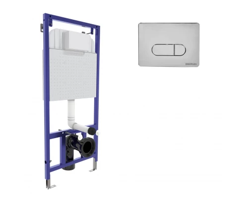 Инсталляция  для скрытого монтажа унитаза NOVUM кнопка D3, хром глянец, BERGES