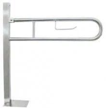 Полукруглый поручень для людей с ограниченными возможностями с креплением к полу, глянцевый.