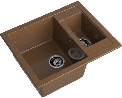 GRANFEST Мойка композит QUADRO GF-Q--610K 1.5-чаши. 610*500мм  терракот арт.GF-