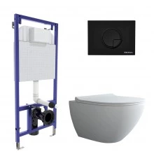 Комплект: инсталляция NOVUM, кнопка R5, унитаз PUMA Rimless 51 см, сиденье дюропласт Toma Slim SO, B