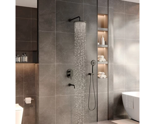 Душевой комплект NARDIS 3R BLACK, черный матовый, BERGES