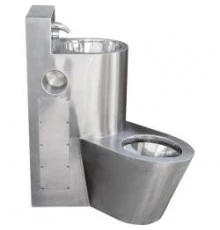 Туалет из нержавеющей стали с умывальником COMBI антивандальный левый настенный, шт