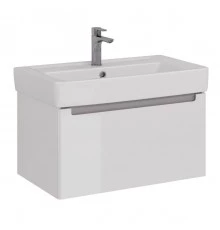 Тумба Lemark BUNO MINI 80 см под 1 раковину, подвесная, 1 ящик, цвет планки: Серый, цвет корпуса, фа