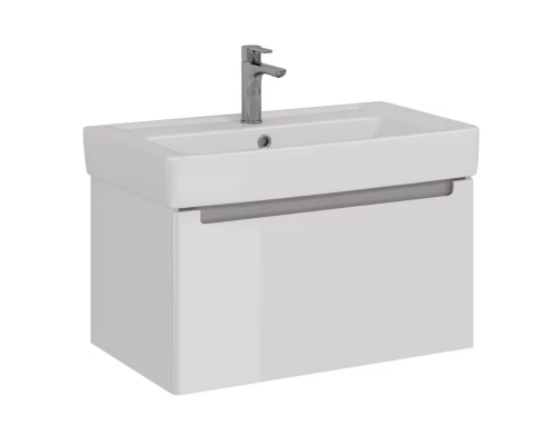 Тумба Lemark BUNO MINI 80 см под 1 раковину, подвесная, 1 ящик, цвет планки: Серый, цвет корпуса, фа