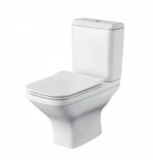 ЛАЙН RIMLESS Унитаз-компакт безободковый, арм. 2-х уровн.,сид. дюро, тонкое, soft-close САНТЕК