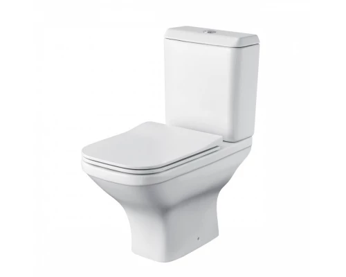 ЛАЙН RIMLESS Унитаз-компакт безободковый, арм. 2-х уровн.,сид. дюро, тонкое, soft-close САНТЕК