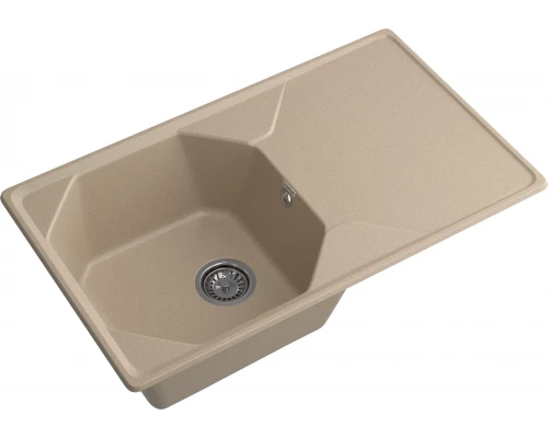 GRANFEST Мойка композит UNIQUE, GF-U-840L, чаш+кр 840*500, песочный