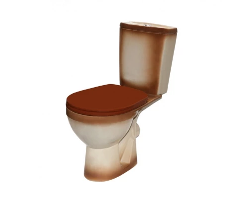РИО Унитаз-компакт, горизонт. вып., 2х- реж., арм. "Уклад".сид.полипр. декор. коричневый ROSA