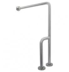 Поручень правый под углом 90 ⁰ для людей с ограниченными возможностями с одним настенным и двумя нап