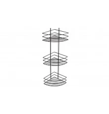Полка угловая трехэтажная черная Fixsen FX-710B-3