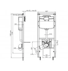 Система скрытой установки для унитаза (1150...1350х545х100...150), ANI PLAST