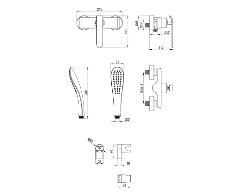 Melange Смеситель для душа, хром/белый/, LM, LM4933CW
