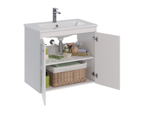 Тумба Lemark ROMANCE 80 см под 1 раковину, подвесная/напольная, 2-х дверная, цвет корпуса, фасада: Б