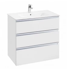 GAP Тумба под раковину GAP 80, белый глянец, 3 ящ., ROCA